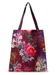 Descanso Shopper bag "Simone" w kolorze bordowym ze wzorem - 40 x 45 cm rozmiar: 40x45 cm. Czerwone shopper bag Descanso, bez wzorów, z materiału, na ramię, bez dodatków. Za 43.88 zł.