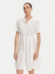 Gant Sukienka koszulowa 4503434 Biały Regular Fit. Białe sukienki damskie Gant, bez wzorów, ze lnu, bez ramiączek. Za 599.99 zł.