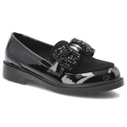 Czarne Mokasyny S.Barski Eleganckie Obuwie Damskie. Czarne mokasyny damskie S.BARSKI, na wiosnę, z lakierowanej skóry, bez obcasa. Za 159.00 zł.