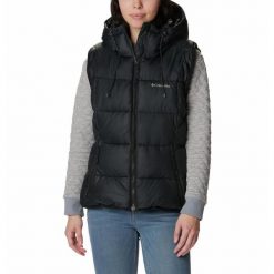 Bezrękawnik Puchowy Damski Columbia Pike Lake II Insulated Vest. Czarne kamizelki damskie Columbia, xs, bez wzorów, z puchu, bez kaptura. Za 379.99 zł.