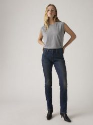 Levi's Dżinsy - Slim fit - w kolorze granatowym rozmiar: W32/L32. Niebieskie jeansy damskie Levi's, z podwyższonym stanem. Za 306.73 zł.