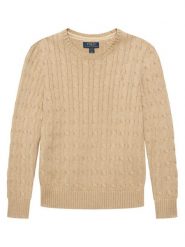 Polo Ralph Lauren Sweter 323702674513 Beżowy jasny Regular Fit. Brązowe swetry chłopięce Polo Ralph Lauren, z bawełny, bez kołnierzyka. Za 599.99 zł.