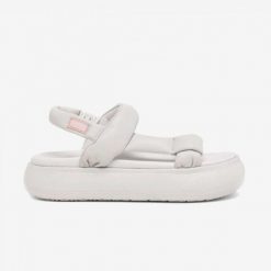 Sandały Puma Mayu Summer Cloud Nimbus Skóra Naturalna Jasnoszare. Szare sandały damskie 1886 CYCLES, bez wzorów, z materiału, z okrągłym noskiem, bez obcasa, na platformie, bez zapięcia. Za 215.65 zł.
