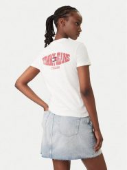 Tommy Jeans T-Shirt Wavy Flag DW0DW22274 Biały Regular Fit. Białe t-shirty damskie Tommy Jeans, xl, bez wzorów, z bawełny, bez kołnierzyka. Za 169.99 zł.