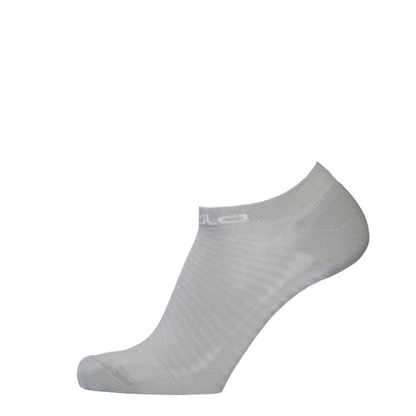Skarpetki do biegania dla dorosłych Odlo Ceramicool INVISIBLE. Szare skarpetki damskie ODLO, bez wzorów, z dzianiny. Za 69.99 zł.