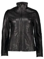 Bugatti Skórzana kurtka w kolorze czarnym rozmiar: 42. Czarne kurtki damskie Bugatti, bez wzorów, ze skóry, bez kaptura. Za 500.38 zł.