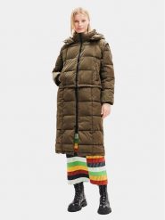 Desigual Płaszcz zimowy 23WWEW39 Zielony Oversize. Zielone kurtki damskie Desigual, na zimę, l, bez wzorów, z syntetyku, bez kaptura. Za 829.99 zł.