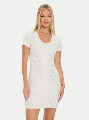 Guess Sukienka dzianinowa Paige W4YK28 Z3FN0 Écru Slim Fit. Sukienki damskie Guess, z aplikacjami, z dzianiny, bez ramiączek. Za 329.99 zł.