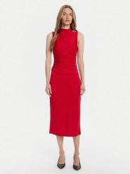 Rinascimento Sukienka koktajlowa CFC0125010003 Czerwony Slim Fit. Czerwone sukienki damskie Rinascimento, bez wzorów, z syntetyku, wizytowe, bez ramiączek. Za 499.99 zł.