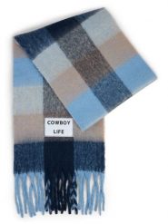 Verb To Do Damski tkany szalik Kobiety Sztuczne włókno niebieski|brązowy w kratkę, ONE SIZE. Brązowe szaliki damskie Verb To Do, na zimę, z aplikacjami, z włókna. Za 249.95 zł.