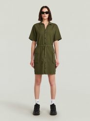 G-Star Sukienka w kolorze khaki rozmiar: L. Brązowe sukienki damskie G-Star, bez wzorów, z bawełny, retro, bez ramiączek. Za 405.05 zł.