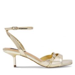 Sandały Nine West. Żółte sandały damskie Nine West, bez wzorów, bez obcasa, na szpilce, bez zapięcia. Za 229.99 zł.