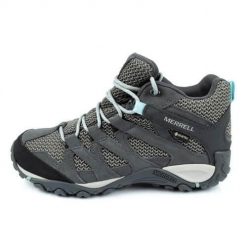 Buty trekkingowe damskie Merrell Alverstone Gtx. Szare obuwie trekkingowe damskie Merrell, z materiału, za kostkę, bez zapięcia. Za 602.99 zł.