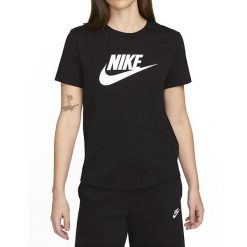 Koszulka z krótkim rękawem Damska Nike ICN DX7906 010 Czarny. Czarne bluzki damskie Nike, l, bez wzorów, bez kołnierzyka, bez ramiączek. Za 126.99 zł.