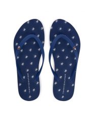 Tommy Hilfiger Japonki Repeat Logo Platform FW0FW09199 Granatowy. Niebieskie klapki damskie Tommy Hilfiger, bez wzorów, z syntetyku, bez obcasa, bez zapięcia. Za 209.99 zł.
