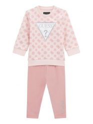 Guess Komplet bluza i legginsy A5BG14 KAD74 Różowy Regular Fit. Czerwone bluzy dziewczęce Guess, z aplikacjami, z bawełny, bez ramiączek, bez kaptura. Za 159.99 zł.