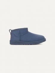UGG Skórzane botki "Classic Ultra Mini" w kolorze niebieskim rozmiar: 40. Niebieskie botki damskie Ugg, z wełny, bez obcasa, bez zapięcia. Za 483.17 zł.