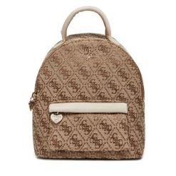 Plecak Guess. Brązowe plecaki Guess, z aplikacjami. Za 249.99 zł.