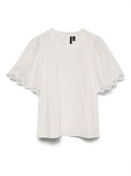 Vero Moda Bluzka w kolorze białym rozmiar: XL. Białe bluzki damskie Vero Moda, xl, bez wzorów, z bawełny, bez kołnierzyka, bez ramiączek. Za 74.28 zł.