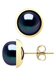 Pearline Złote kolczyki-wkrętki z perłami rozmiar: onesize. Niebieskie kolczyki damskie Pearline, z perłą, złote. Za 614.96 zł.