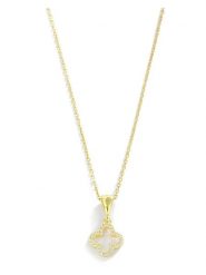 Miu Silver Pozłacany naszyjnik z zawieszką - dł. 42 cm rozmiar: onesize. Szare naszyjniki damskie Miu Silver, z cyrkonią, pozłacane. Za 69.99 zł.