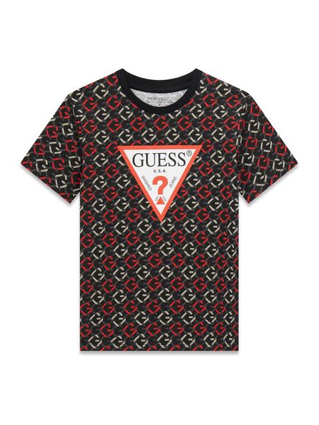 Guess T-Shirt L6RI03 K8HM4 Szary Regular Fit. Szare t-shirty i koszulki chłopięce Guess, z aplikacjami, z bawełny, bez kołnierzyka, bez ramiączek. Za 129.99 zł.