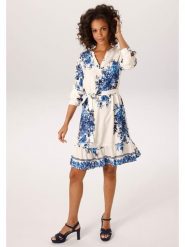 Aniston Sukienka w kolorze biało-niebieskim rozmiar: 44. Brązowe sukienki damskie Aniston, bez wzorów, z tkaniny, bez ramiączek. Za 217.99 zł.