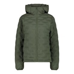 Damska kurtka z kapturem CMP. Zielone kurtki sportowe damskie CMP, bez wzorów, z puchu, z kapturem. W wyprzedaży za 599.50 zł.