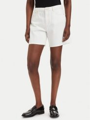Guess Szorty jeansowe W6GD1A D0704 Biały Relaxed Fit. Białe szorty damskie Guess, z aplikacjami, z bawełny. Za 394.99 zł.