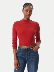 Tommy Hilfiger Bluzka Cody WW0WW47307 Czerwony Slim Fit. Czerwone bluzki damskie Tommy Hilfiger, xl, bez wzorów, z bawełny, bez kołnierzyka, bez ramiączek. Za 211.99 zł.