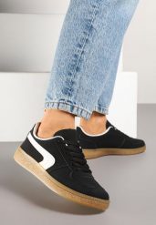 Czarne Casualowe Sneakersy Typu Kultowe Tenisówki Ablerri. Czarne obuwie sportowe damskie Renee, bez zapięcia, tenisowe. Za 79.99 zł.