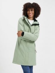 TRAVELIN' Kurtka softshellowa "Enrike" w kolorze zielonym rozmiar: L. Zielone kurtki sportowe damskie Travelin', l, bez wzorów, bez kaptura. Za 434.99 zł.