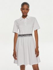 KARL LAGERFELD Sukienka codzienna 241W1350 Biały Regular Fit. Białe sukienki damskie KARL LAGERFELD, bez wzorów, z bawełny, bez ramiączek. Za 469.99 zł.