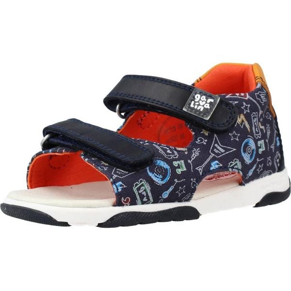 Sandały GARVALIN 222615G Niebieski. Niebieskie sandały damskie Garvalin, bez wzorów, ze skóry, bez obcasa, bez zapięcia. Za 115.99 zł.