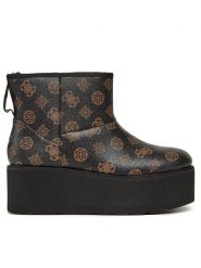 Guess Botki Jillan FL8JAL FAL10 Brązowy. Brązowe botki damskie Guess, ze skóry, bez obcasa, na płaskiej podeszwie, bez zapięcia. Za 609.99 zł.