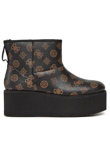 Guess Botki Jillan FL8JAL FAL10 Brązowy. Brązowe botki damskie Guess, ze skóry, bez obcasa, na płaskiej podeszwie, bez zapięcia. Za 379.99 zł.