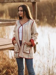 Isla Bonita by SIGRIS Kardigan w kolorze beżowym rozmiar: XL. Brązowe kardigany damskie Isla Bonita by SIGRIS, xl, z aplikacjami, z bawełny. Za 144.92 zł.
