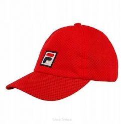 Czapka tenisowa Fila Mesh Cap Sampau czerwona. Czerwone czapki damskie Fila, na zimę, bez wzorów, z meshu. Za 71.99 zł.