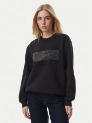 Tommy Jeans Bluza DW0DW23579 Czarny Regular Fit. Czarne bluzy damskie Tommy Jeans, xl, bez wzorów, z bawełny, bez kaptura. Za 489.99 zł.