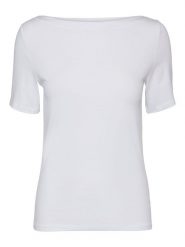 Vero Moda Koszulka "Panda" w kolorze białym rozmiar: L. Białe bluzki damskie Vero Moda, l, bez wzorów, z bawełny, bez kołnierzyka, bez ramiączek. Za 74.63 zł.