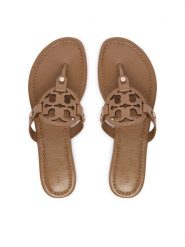 Tory Burch Japonki Miller 151169 Beżowy. Brązowe klapki damskie Tory Burch, bez wzorów, ze skóry, bez obcasa, bez zapięcia. Za 1,119.00 zł.