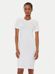 Versace Jeans Couture Sukienka codzienna 78HAOT00 Biały Slim Fit. Białe sukienki damskie Versace Jeans Couture, bez wzorów, z bawełny, bez ramiączek. Za 349.99 zł.