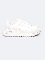 Sneakersy damskie białe RR274A213 101. Białe obuwie sportowe casual damskie Big Star, ze skóry ekologicznej, trekkingowe. W wyprzedaży za 159.99 zł.