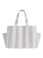 BLE Shopper bag w kolorze biało-beżowym - 43 x 30 x 20 cm rozmiar: onesize. Białe shopper bag BLE, bez wzorów, z materiału, na ramię, bez dodatków. Za 32.45 zł.