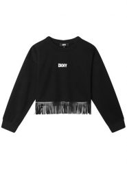 DKNY Bluza D35S93 D Czarny Regular Fit. Czarne bluzy dziewczęce DKNY, bez wzorów, z syntetyku, bez ramiączek, bez kaptura. Za 399.99 zł.
