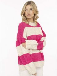 Zwillingsherz Sweter w kolorze beżowo-różowym rozmiar: L/XL. Brązowe swetry klasyczne damskie Zwillingsherz, l, bez kołnierzyka. Za 149.45 zł.
