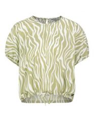 Sublevel Bluzka w kolorze zielono-białym rozmiar: XL. Zielone bluzki damskie Sublevel, s, bez wzorów, z wiskozy, klasyczne, bez kołnierzyka, bez ramiączek. Za 52.30 zł.