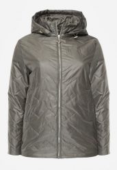 Zielona Pikowana Kurtka Przejściowa o Prostym Kroju z Kapturem Vimoris. Zielone kurtki damskie Born2be, l, bez wzorów, z jeansu, z kapturem. Za 139.99 zł.