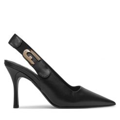 Szpilki Furla. Czarne szpilki damskie Furla, bez wzorów, bez obcasa, na szpilce, bez zapięcia. Za 1,419.00 zł.