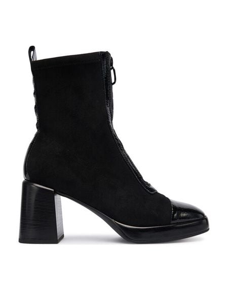 Hispanitas Botki HI254230 Czarny. Czarne botki damskie Hispanitas, z materiału, bez obcasa, na słupku, bez zapięcia. Za 599.99 zł.